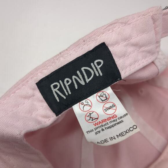 RIPNDIP Lord Nermal Slideback Hat Pink Embroidered Cat Logo Adjustable - Picture 9 of 9
